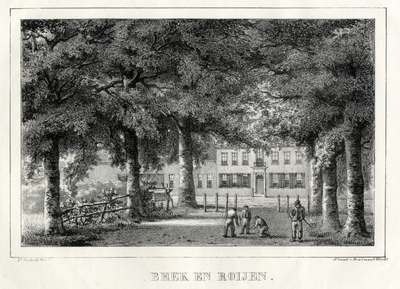 201165 Gezicht op het huis Beek en Royen (2e Dorpsstraat 54-58) te Zeist.01-01-1828-31-12-1829